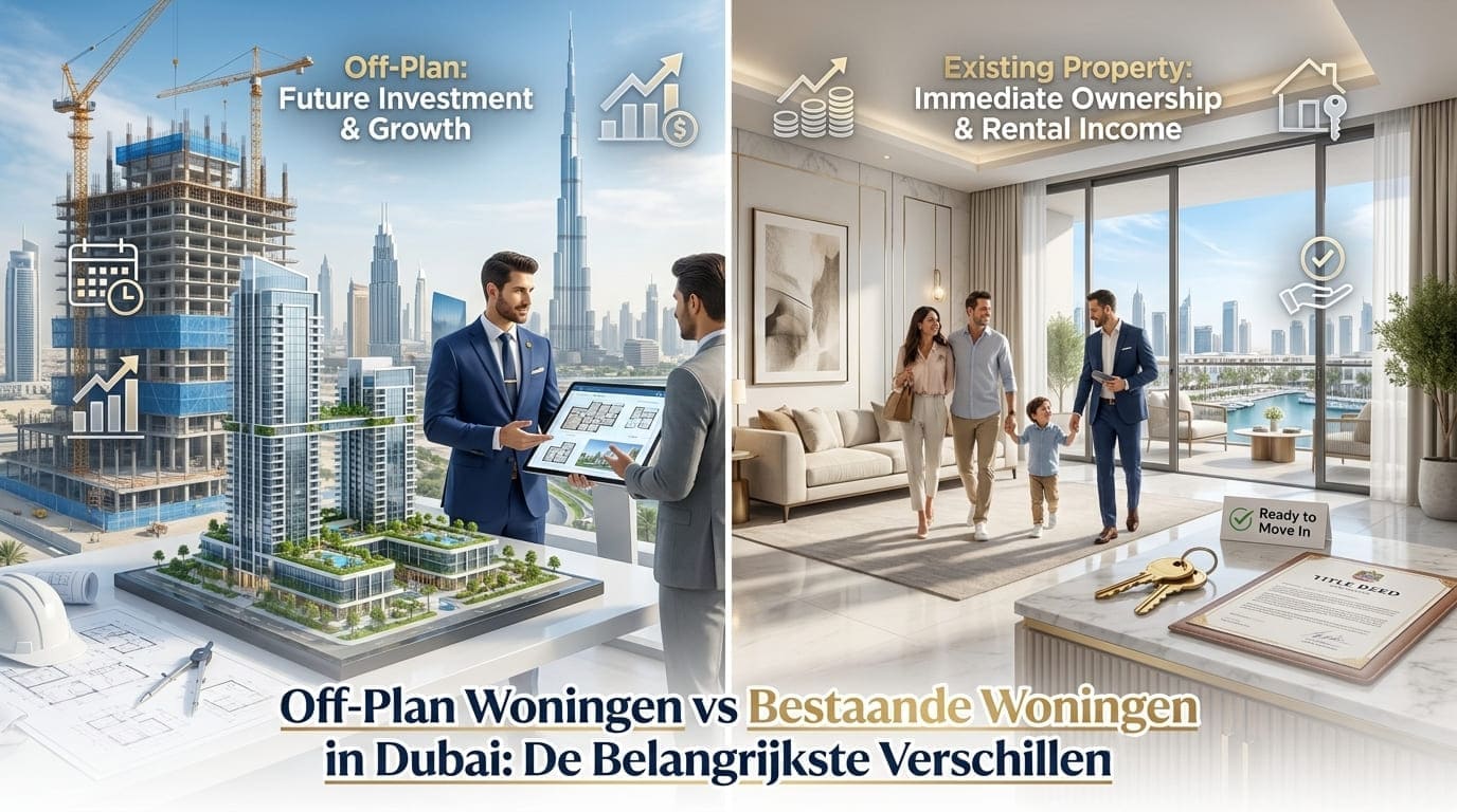 Vergelijking van off plan Dubai en een bestaande woning in de skyline van Dubai
